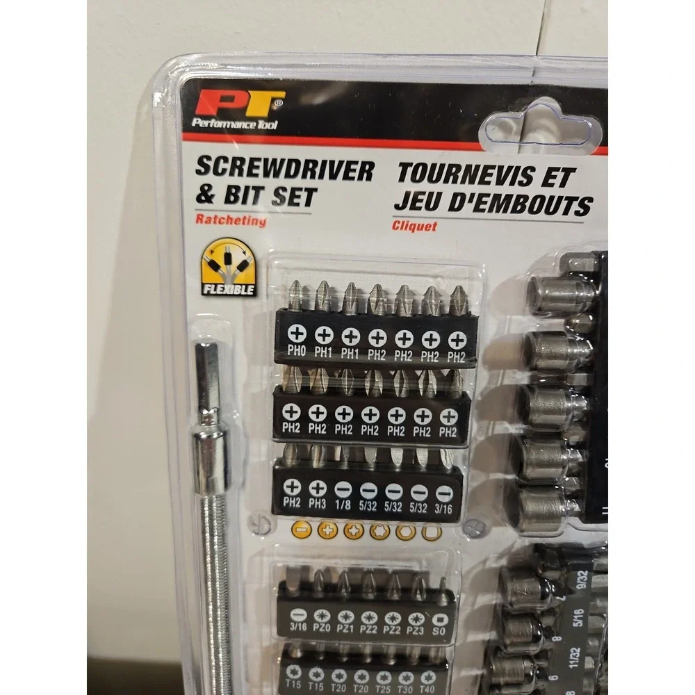 Performance Tool 66 pc Screwdriver And Bit Set New In Package - Picture 2 of 6